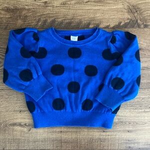 GAP Kids Blue with Black Polka Dot Sweater